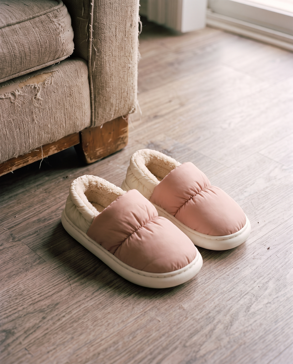 A new pair of pink Cloowdy slippers